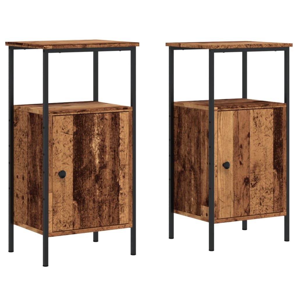 Tables de chevet 2 pcs vieux bois 41x31x80 cm bois d'ingénierie - XIOS