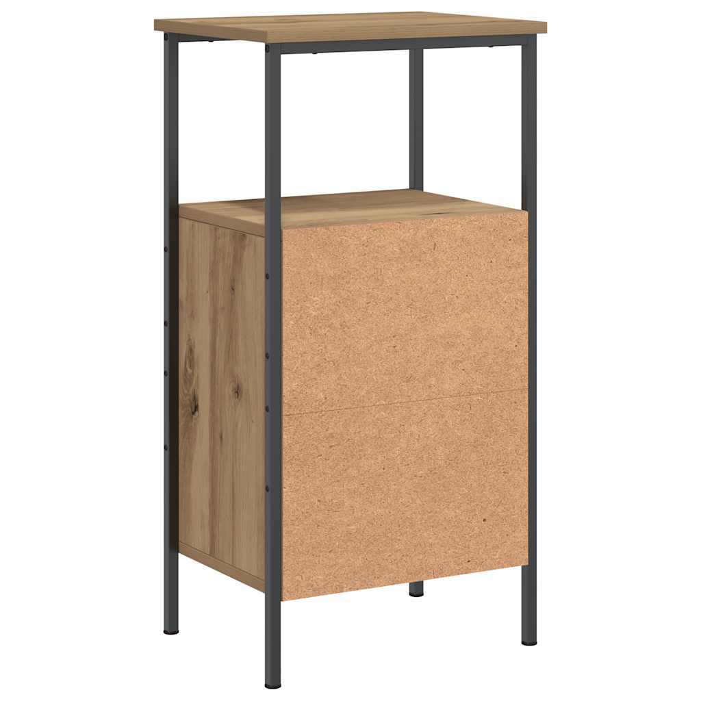 Table de chevet chêne artisanal 41x31x80 cm bois d'ingénierie - XIOS