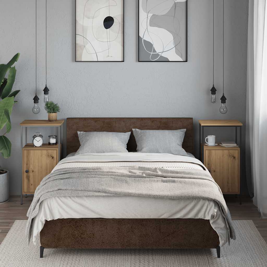 Tables de chevet 2 pcs chêne artisanal bois d'ingénierie - XIOS