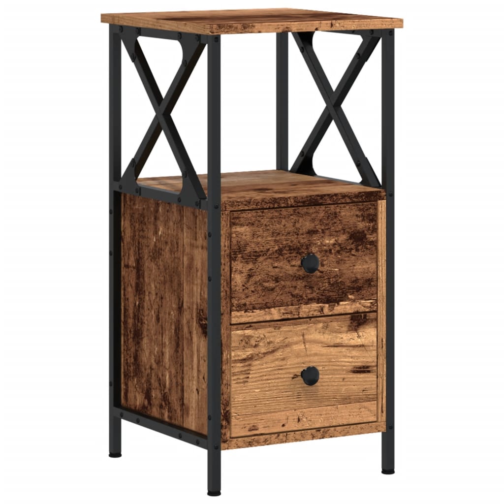 Table de chevet vieux bois 34x35,5x70 cm bois d'ingénierie - XIOS