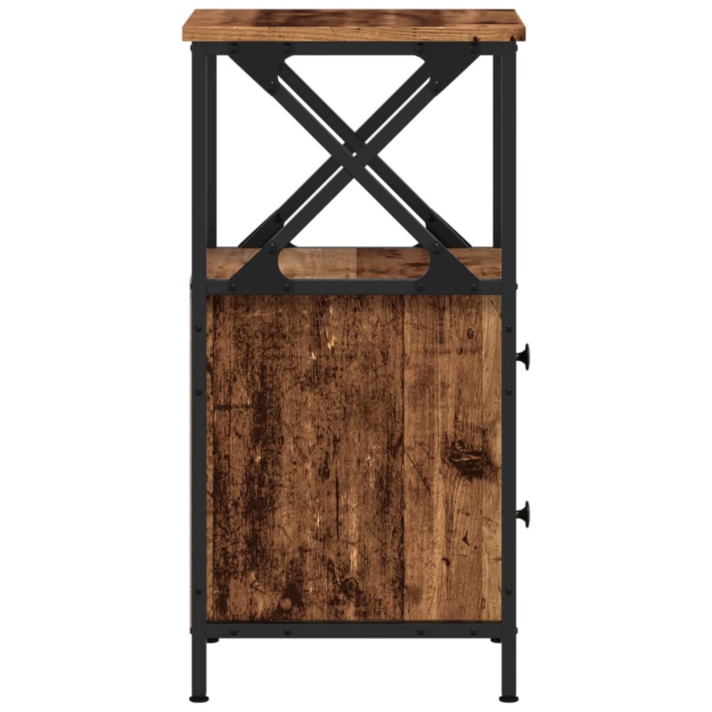 Table de chevet vieux bois 34x35,5x70 cm bois d'ingénierie - XIOS