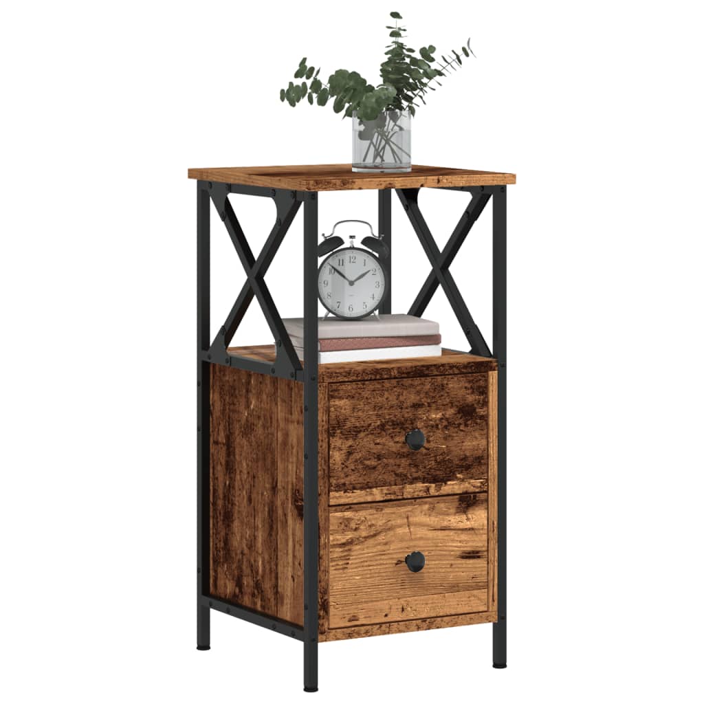 Table de chevet vieux bois 34x35,5x70 cm bois d'ingénierie - XIOS