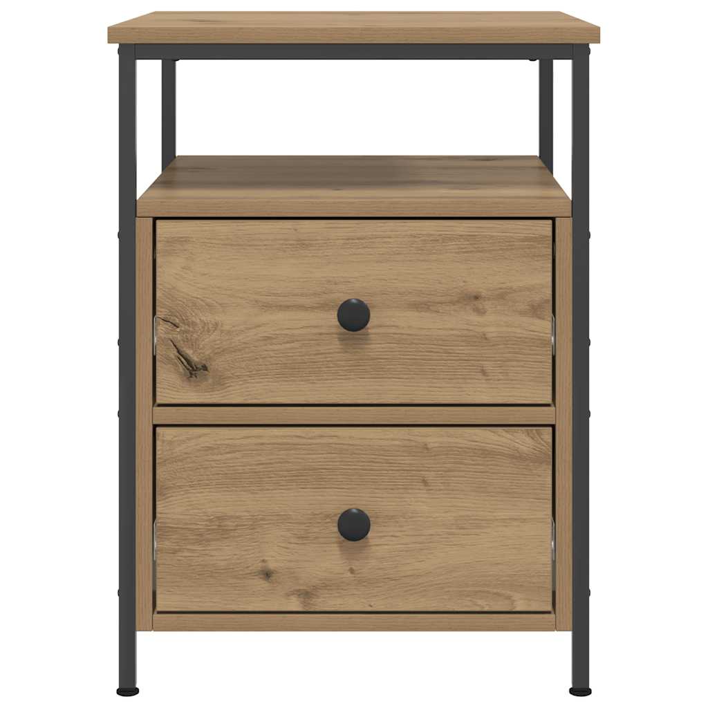Table de chevet chêne artisanal 44x45x60 cm bois d'ingénierie - XIOS