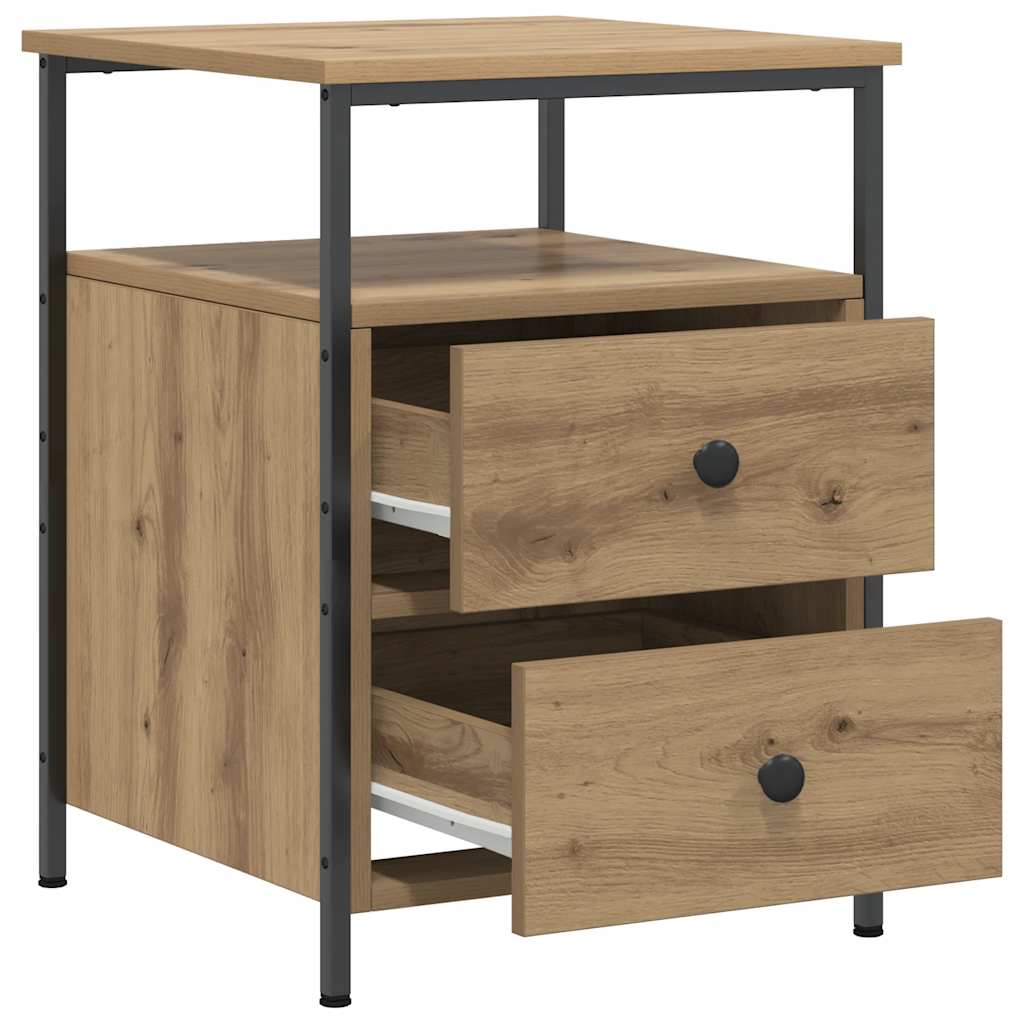 Table de chevet chêne artisanal 44x45x60 cm bois d'ingénierie - XIOS