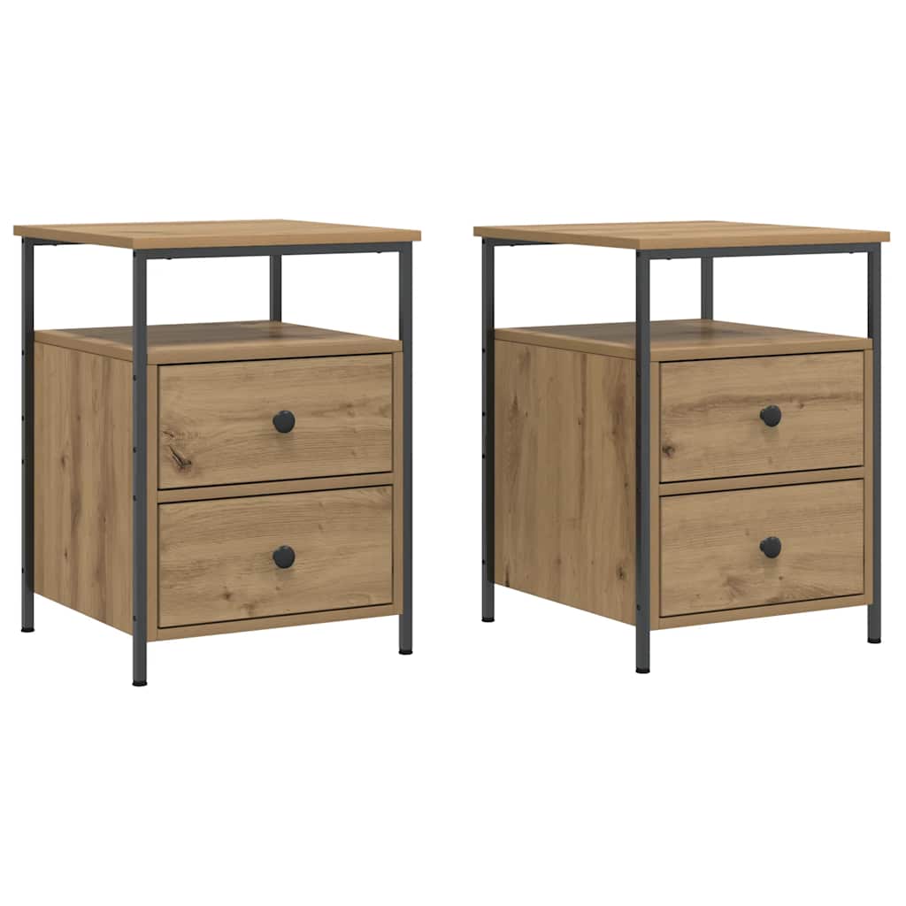 Tables de chevet 2 pcs chêne artisanal bois d'ingénierie - XIOS