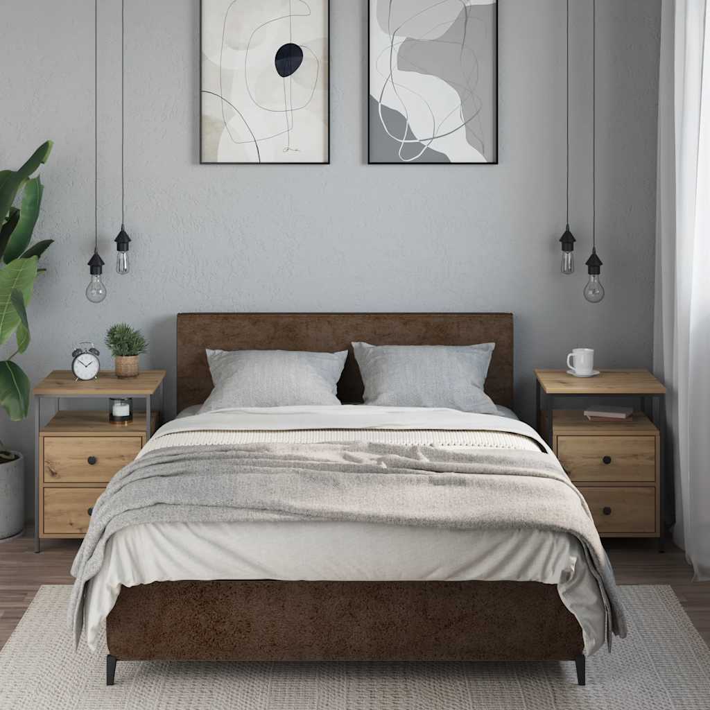 Tables de chevet 2 pcs chêne artisanal bois d'ingénierie - XIOS