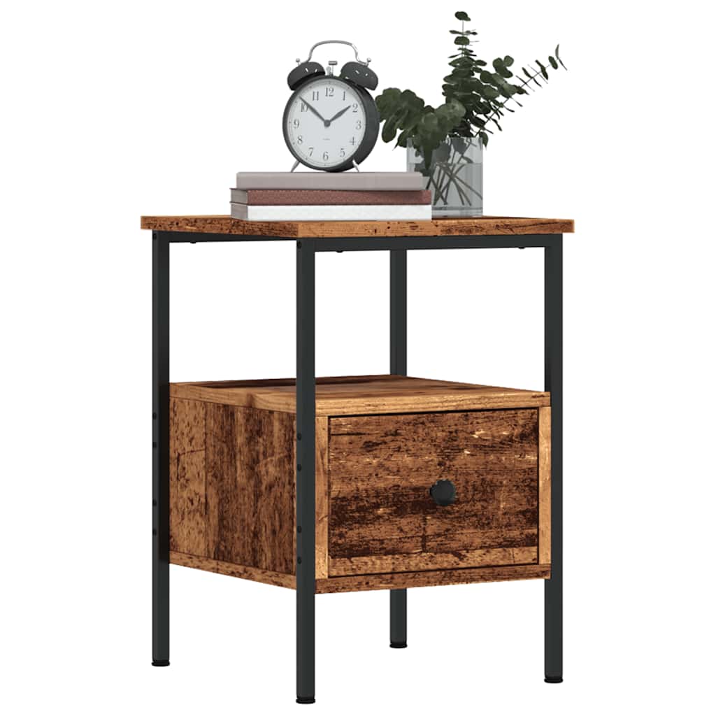 Tables de chevet 2 pcs vieux bois 34x36x50 cm bois d'ingénierie - XIOS