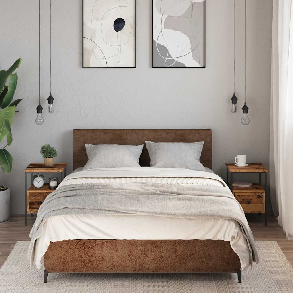 Tables de chevet 2 pcs vieux bois 34x36x50 cm bois d'ingénierie - XIOS