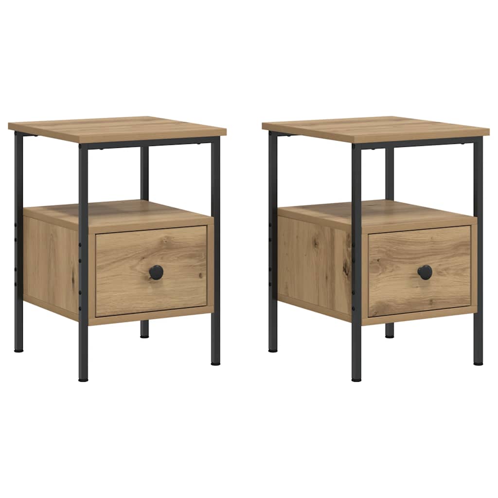Tables de chevet 2 pcs chêne artisanal bois d'ingénierie - XIOS