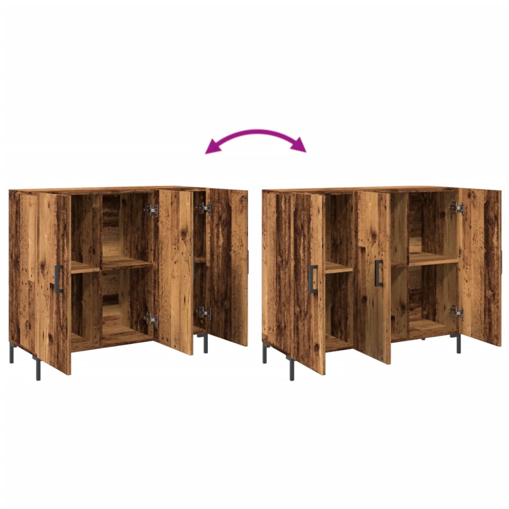 Buffet vieux bois 90x34x80 cm bois d'ingénierie - XIOS