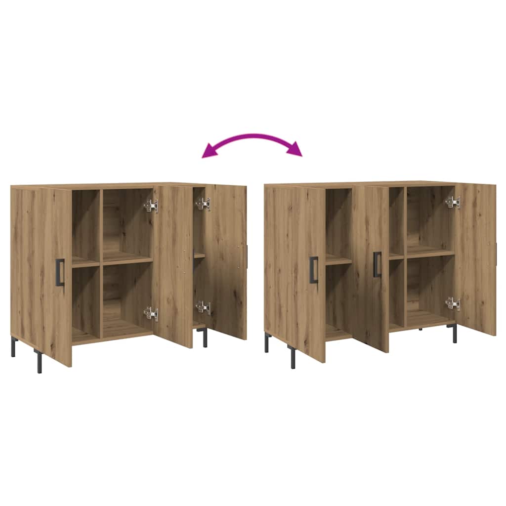 Buffet chêne artisanal 90x34x80 cm bois d'ingénierie - XIOS