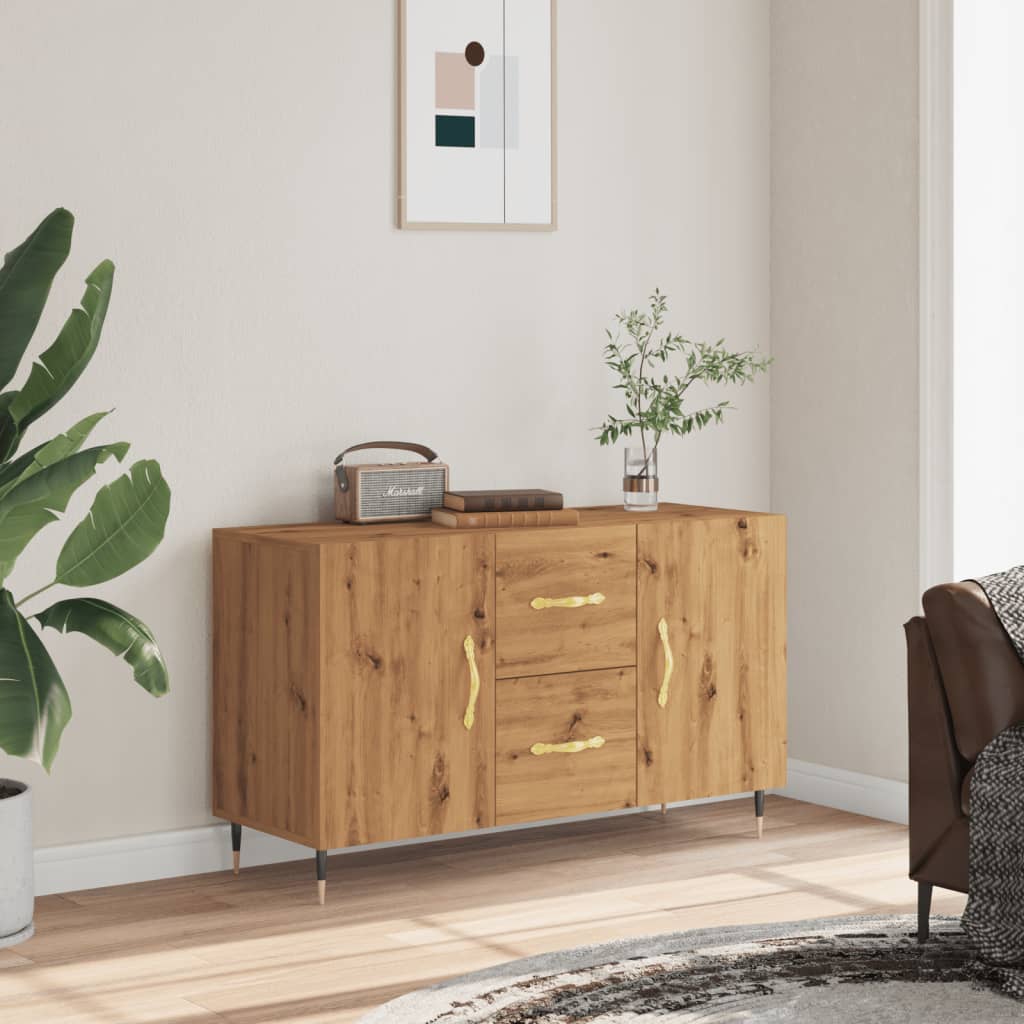 Buffet chêne artisanal 100x36x60 cm bois d'ingénierie - XIOS