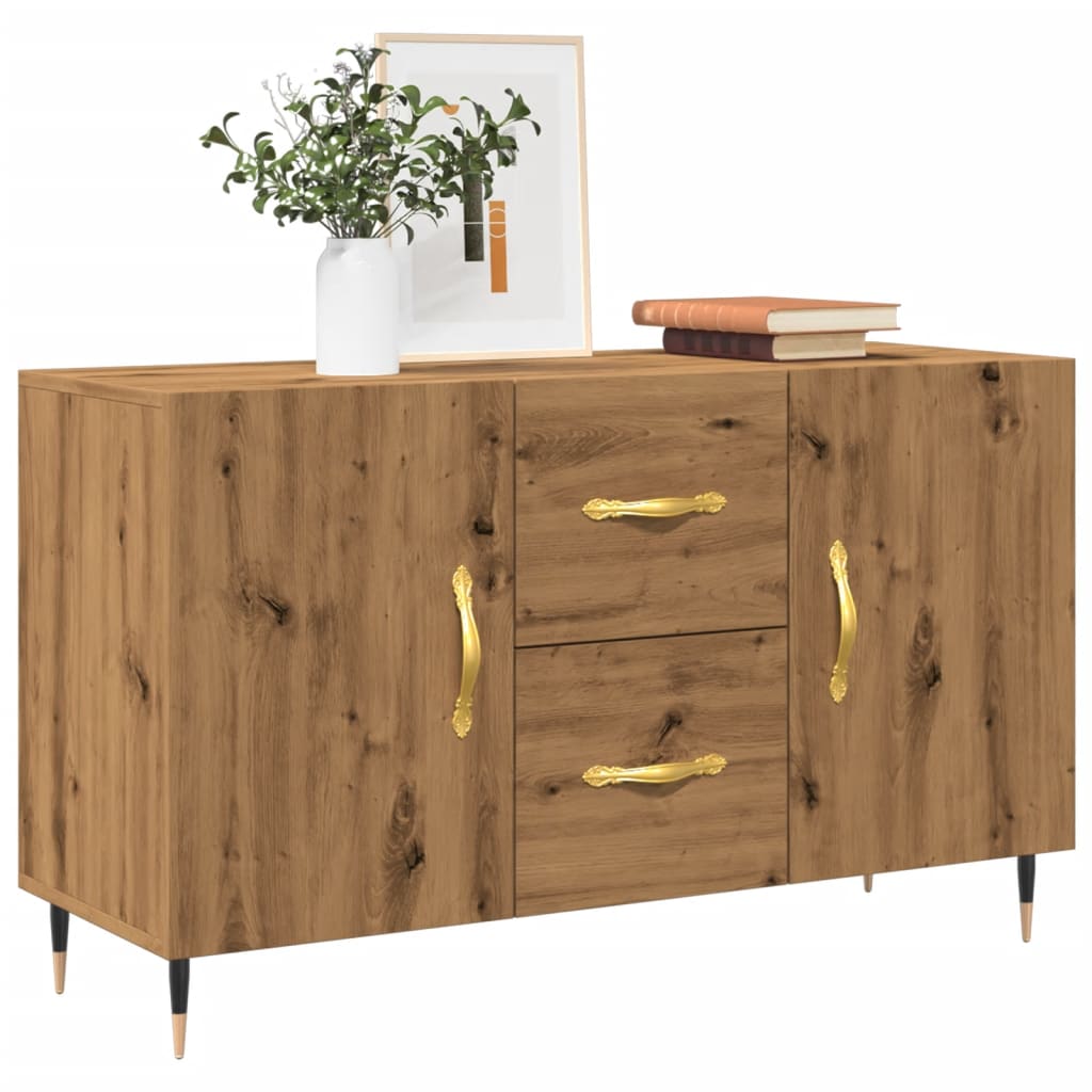 Buffet chêne artisanal 100x36x60 cm bois d'ingénierie - XIOS