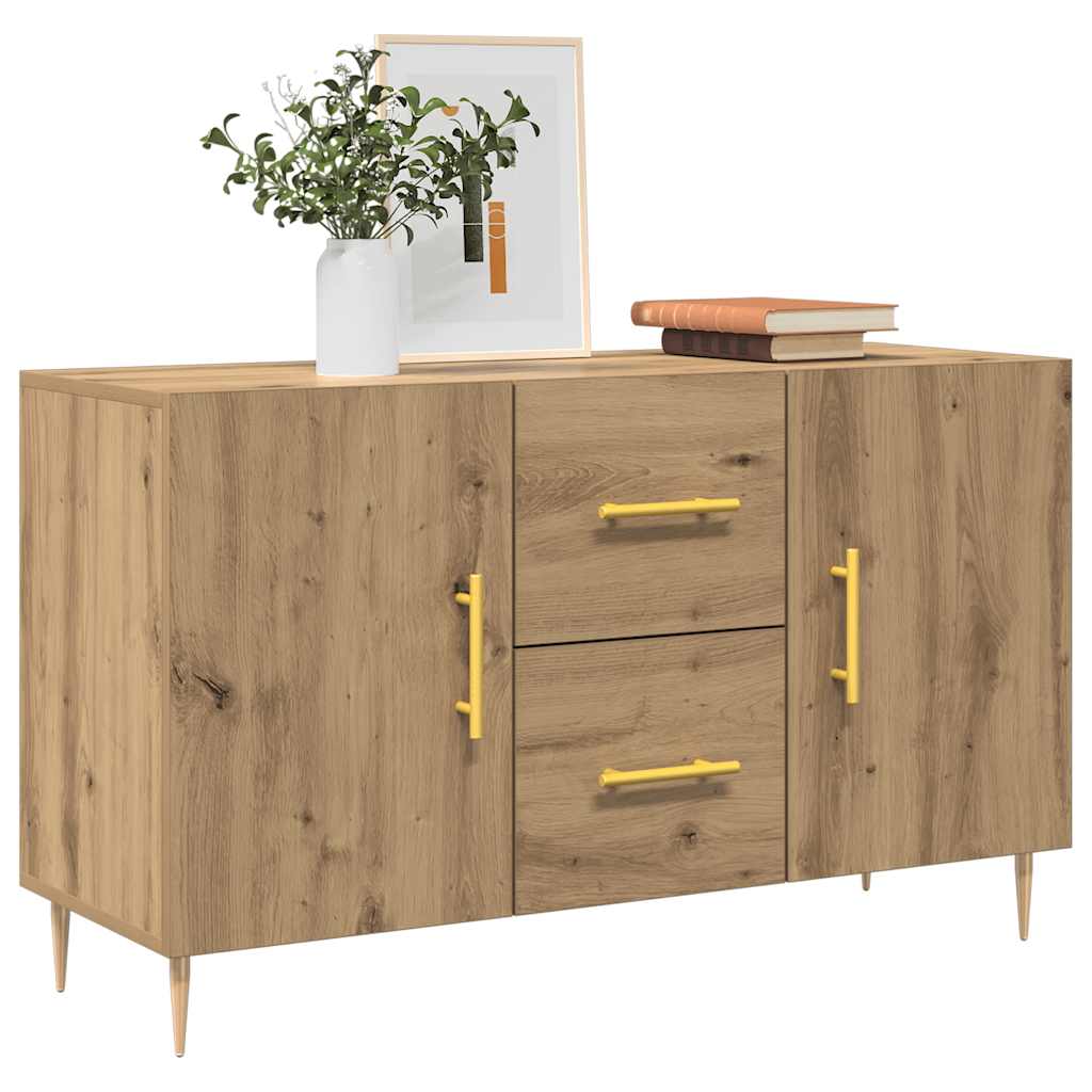 Buffet chêne artisanal 100x36x60 cm bois d'ingénierie - XIOS