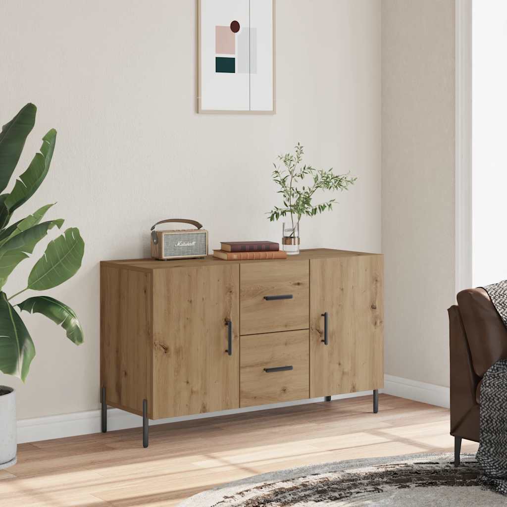 Buffet chêne artisanal 100x36x60 cm bois d'ingénierie - XIOS