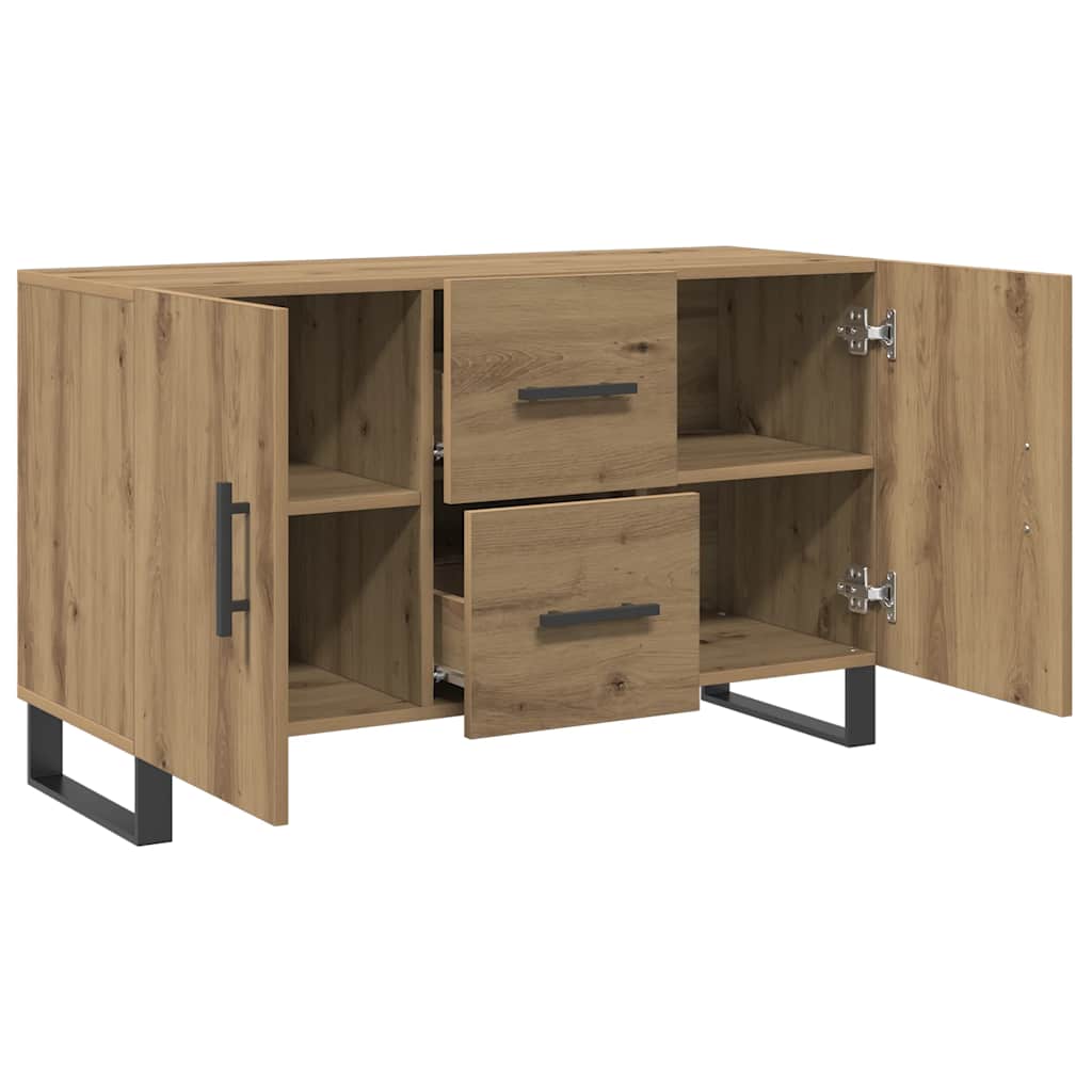 Buffet chêne artisanal 100x36x60 cm bois d'ingénierie