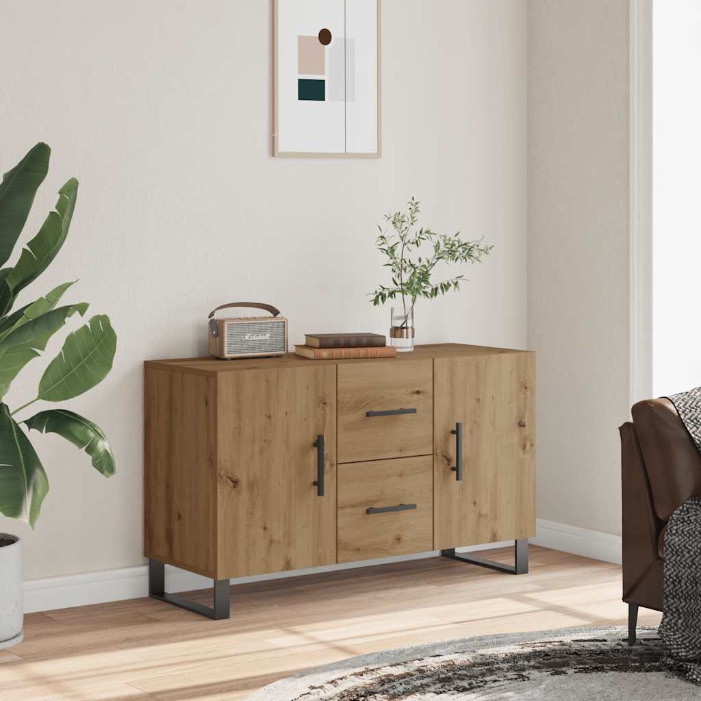 Buffet chêne artisanal 100x36x60 cm bois d'ingénierie - XIOS