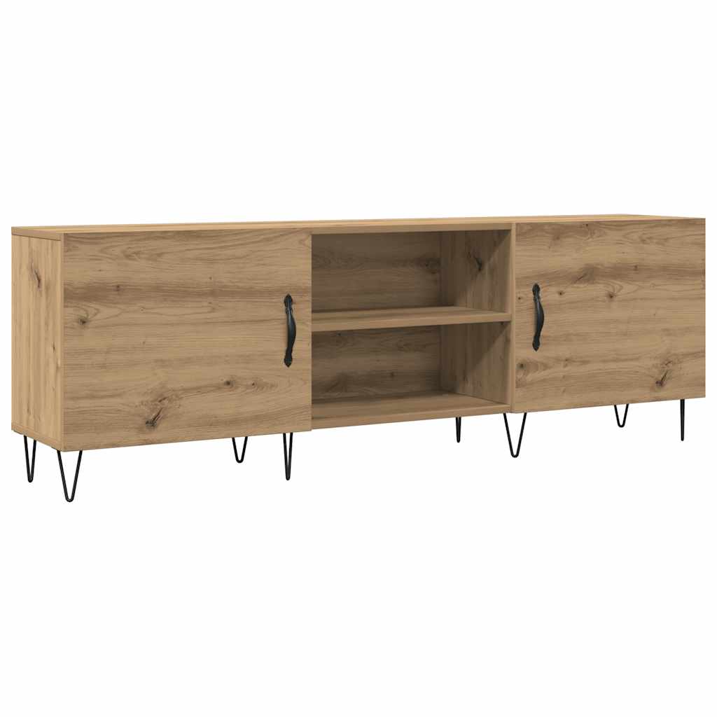 Meuble TV chêne artisanal 150x30x50 cm bois d'ingénierie - XIOS