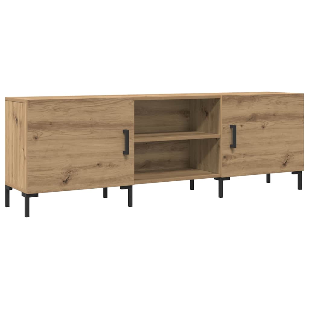 Meuble TV chêne artisanal 150x30x50 cm bois d'ingénierie - XIOS