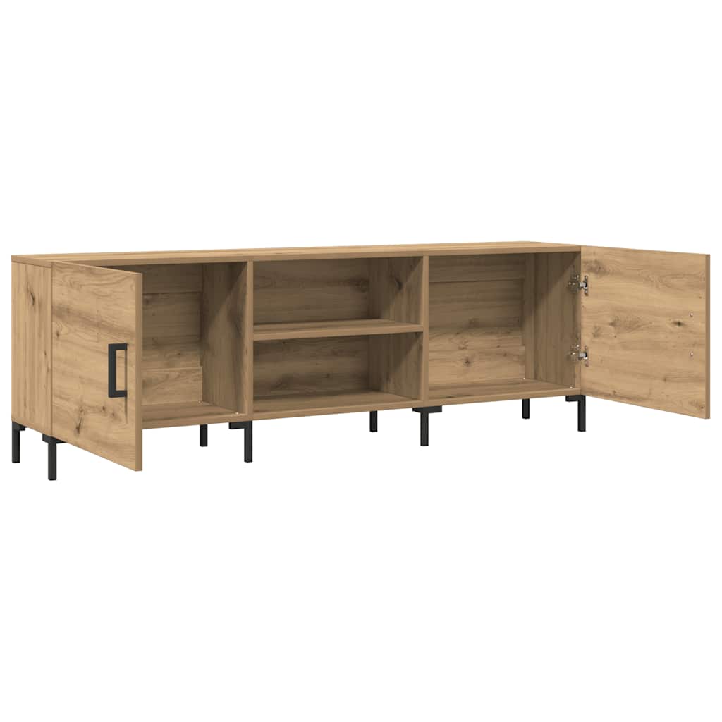 Meuble TV chêne artisanal 150x30x50 cm bois d'ingénierie - XIOS