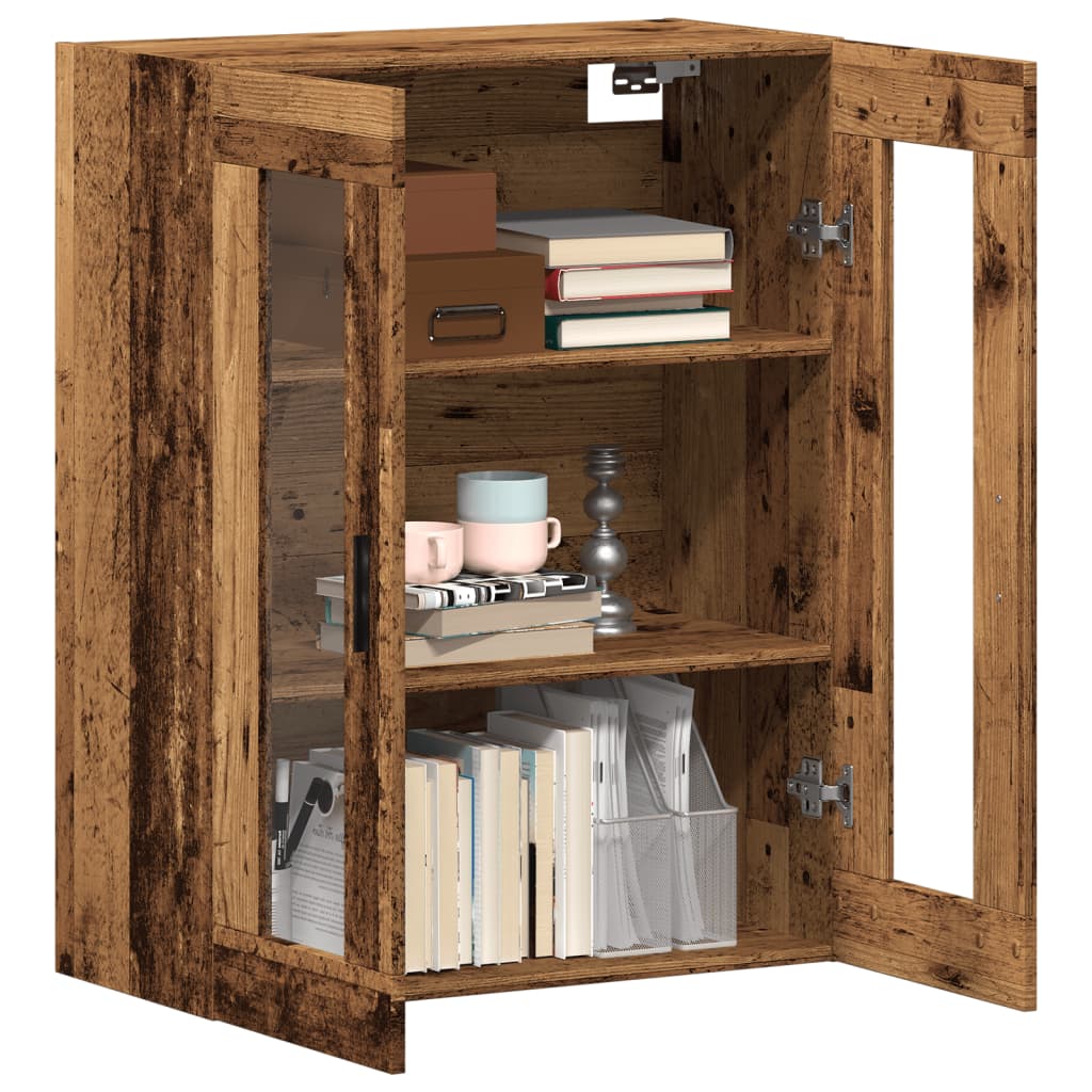 Armoire murale vieux bois 69,5x34x90 cm - XIOS