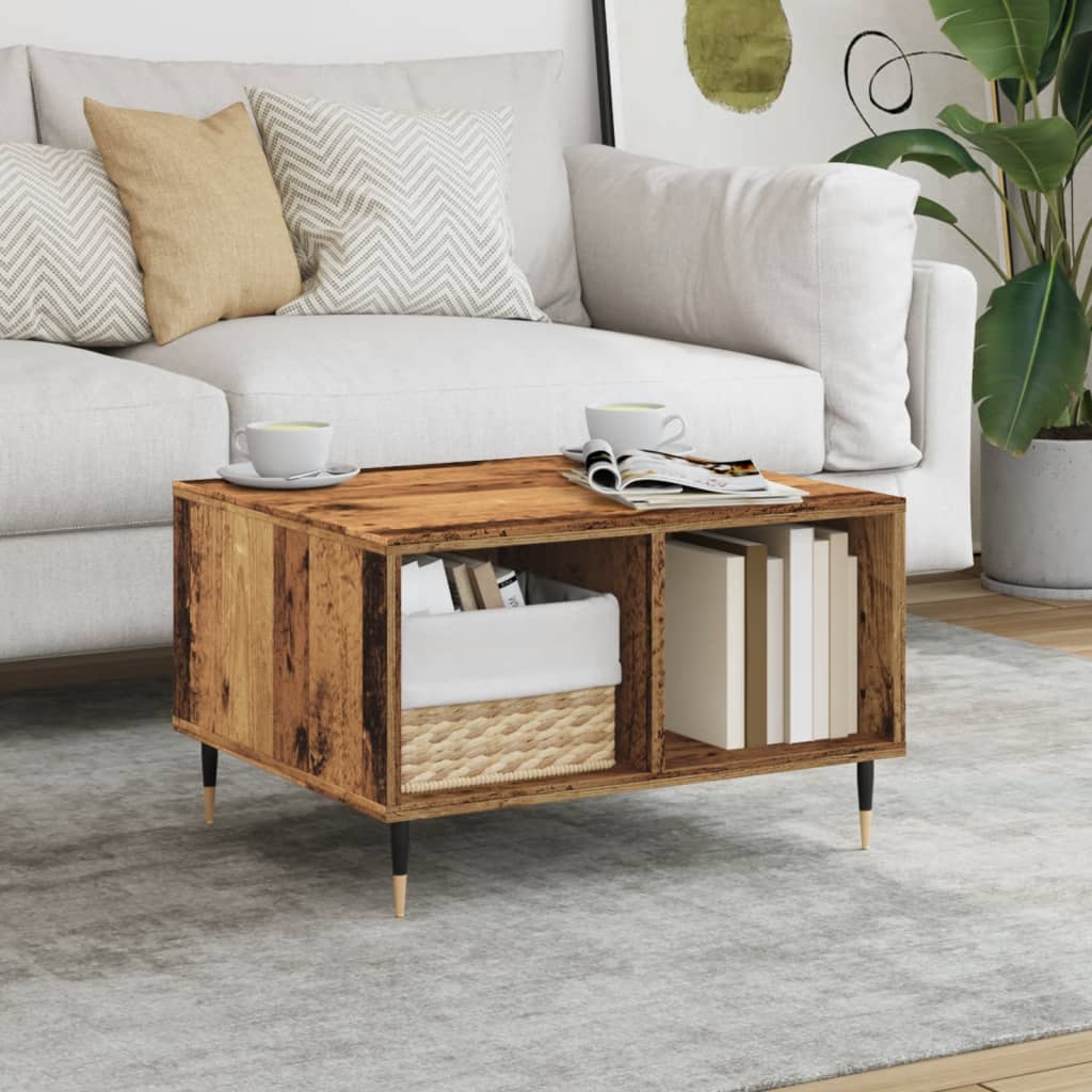 Table basse vieux bois 60x50x36,5 cm bois d'ingénierie - XIOS