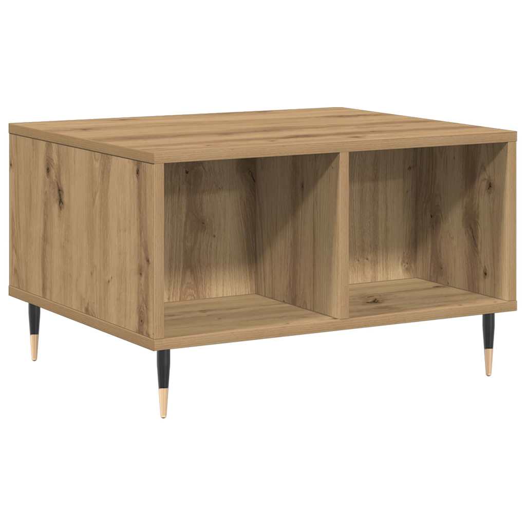 Table basse chêne artisanal 60x50x36,5 cm bois d'ingénierie - XIOS
