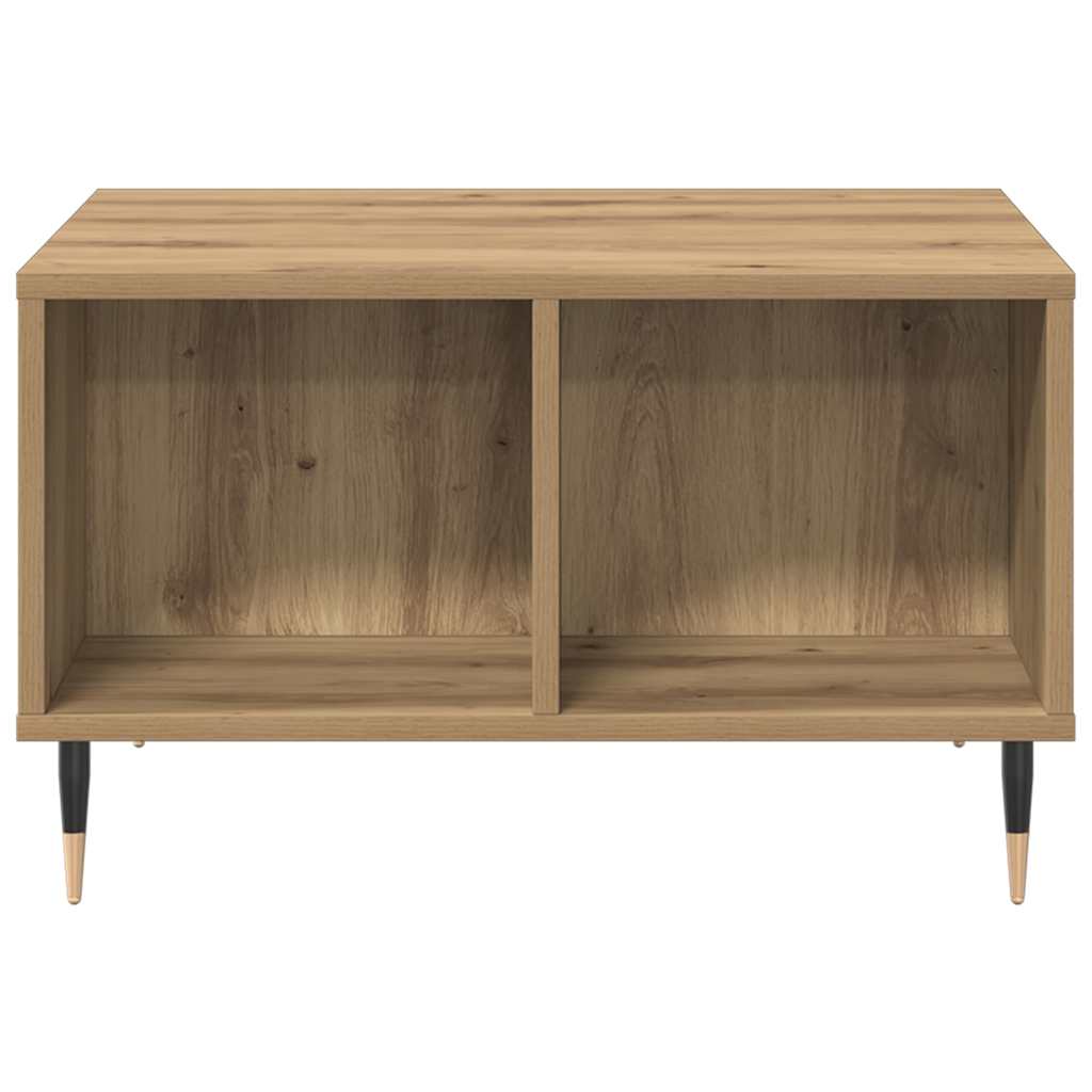 Table basse chêne artisanal 60x50x36,5 cm bois d'ingénierie - XIOS