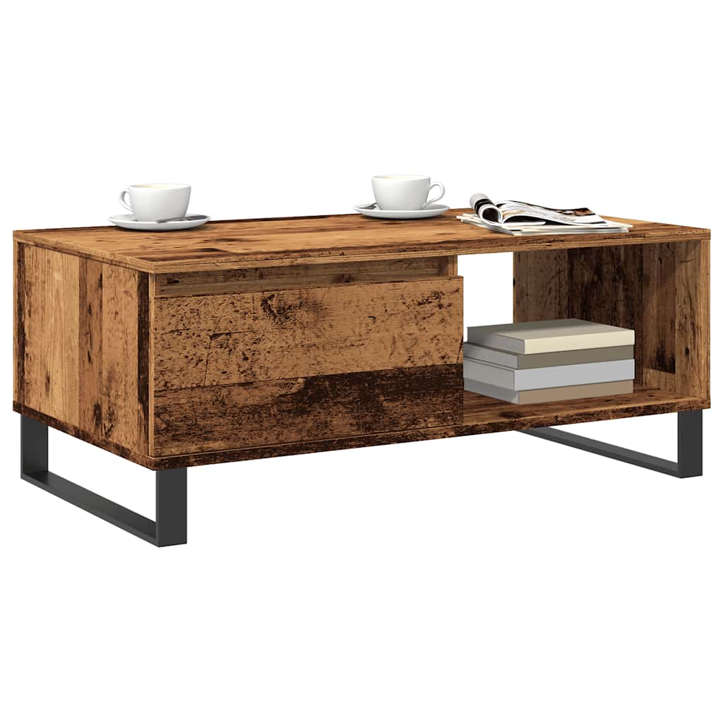 Table basse vieux bois 90x50x36,5 cm bois d'ingénierie - XIOS