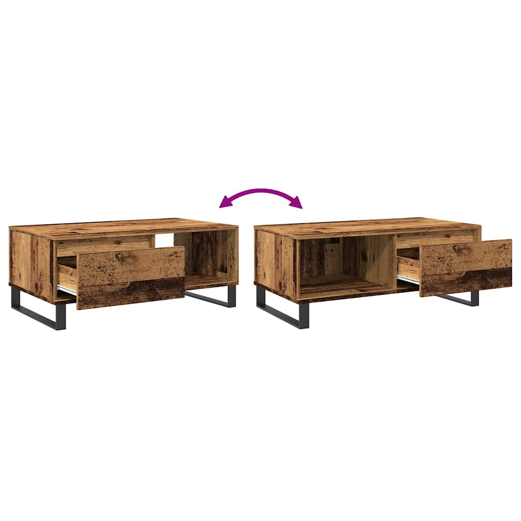 Table basse vieux bois 90x50x36,5 cm bois d'ingénierie - XIOS