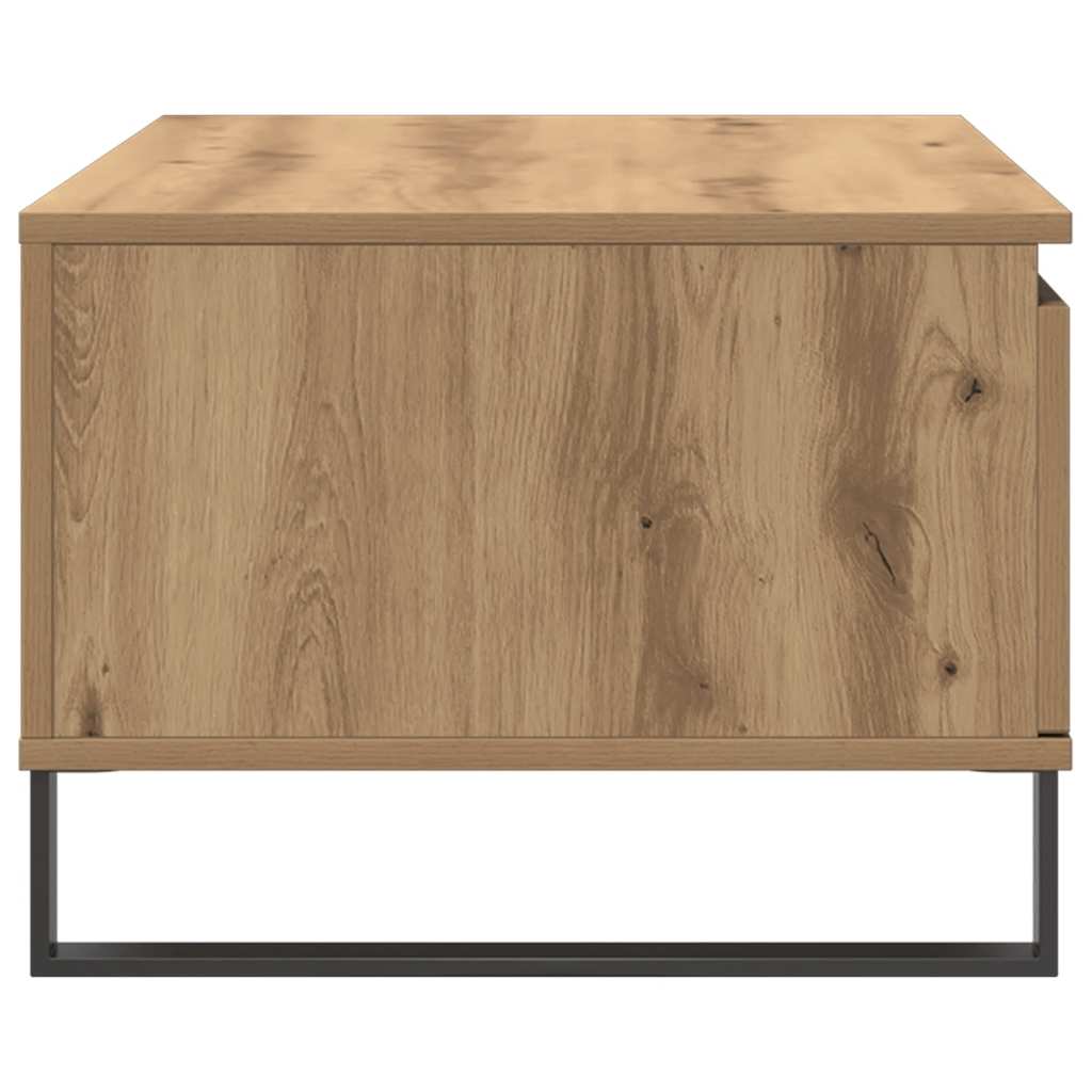 Table basse chêne artisanal 90x50x36,5 cm bois d'ingénierie - XIOS