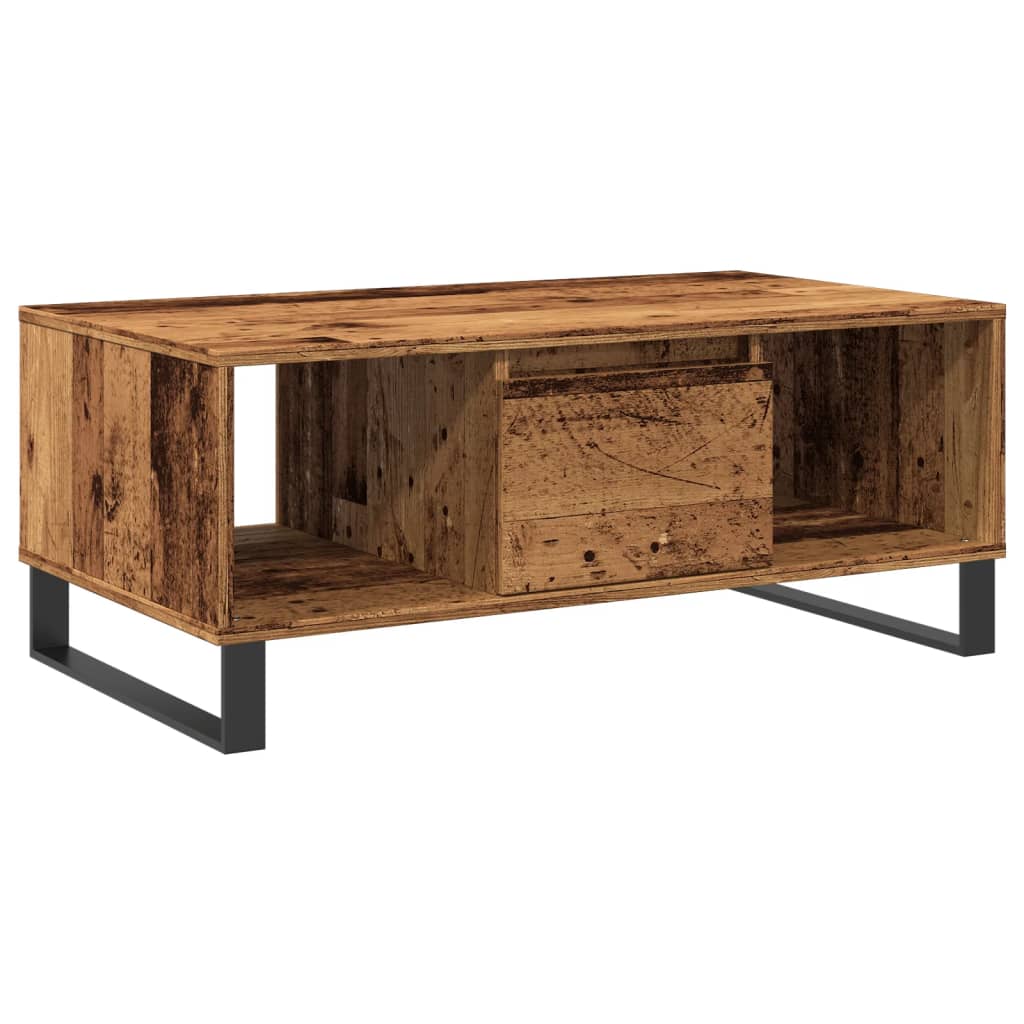 Table basse vieux bois 90x50x36,5 cm bois d'ingénierie - XIOS