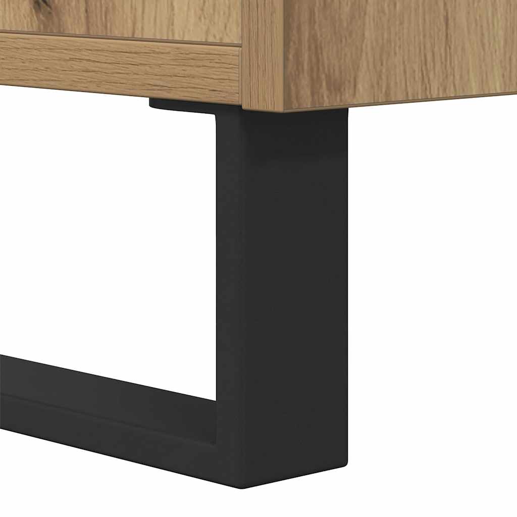 Table basse chêne artisanal 90x50x36,5 cm bois d'ingénierie - XIOS