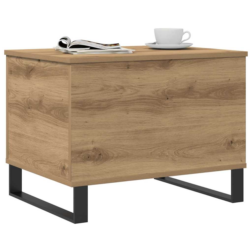 Table basse chêne artisanal 60x44,5x45 cm bois d'ingénierie - XIOS