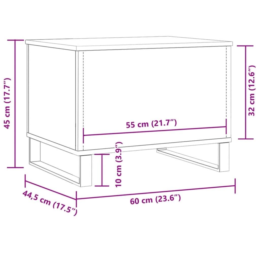 Table basse chêne artisanal 60x44,5x45 cm bois d'ingénierie - XIOS