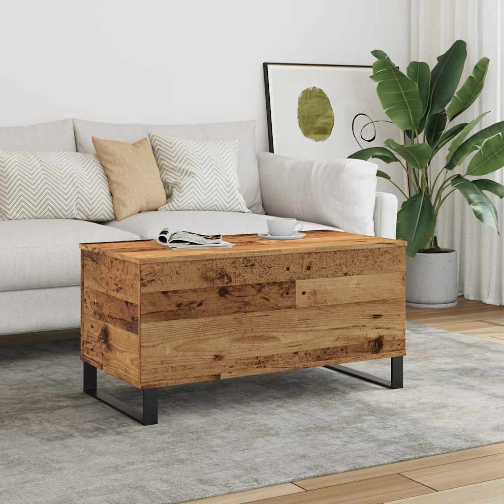 Table basse vieux bois 90x44,5x45 cm bois d'ingénierie - XIOS