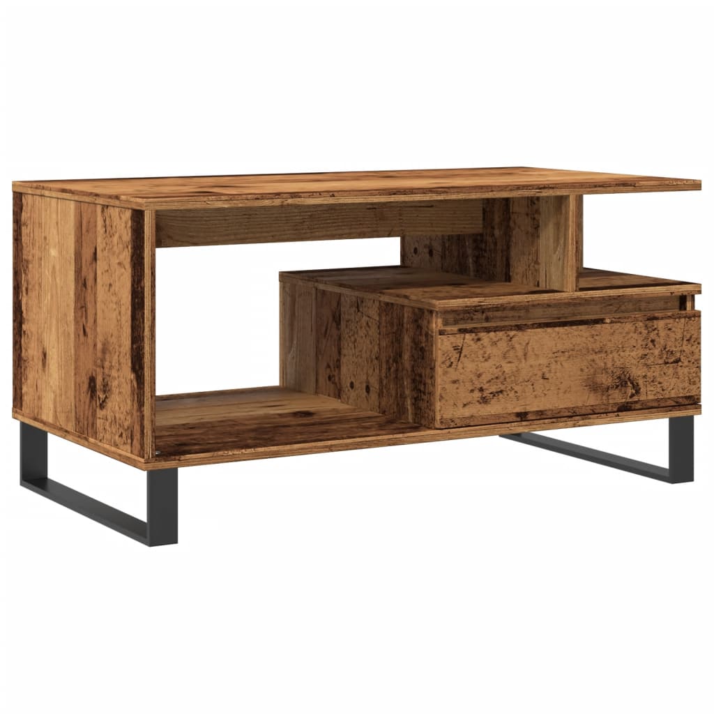 Table basse vieux bois 90x49x45 cm bois d'ingénierie - XIOS