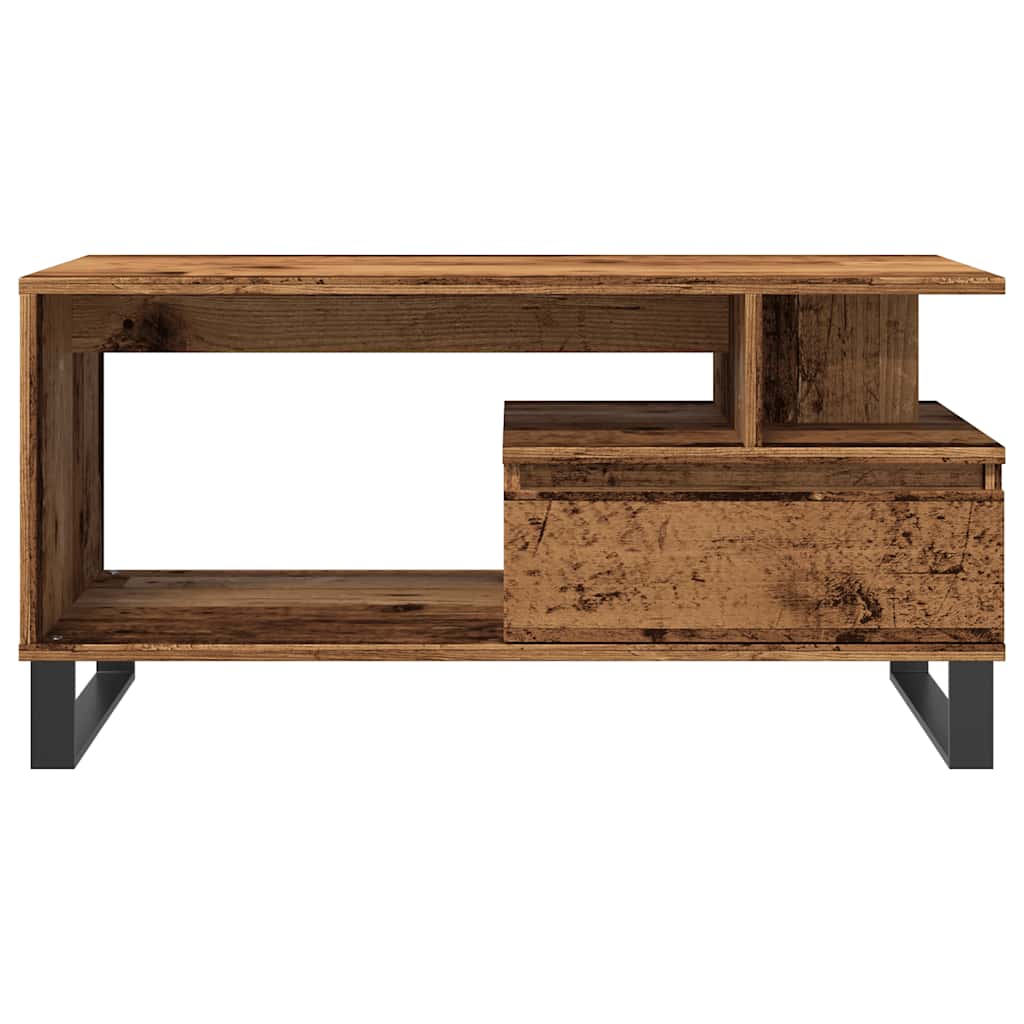 Table basse vieux bois 90x49x45 cm bois d'ingénierie - XIOS