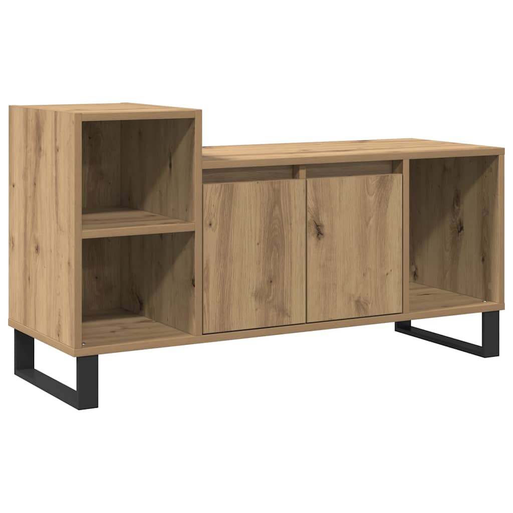Meuble TV chêne artisanal 100x35x55 cm bois d'ingénierie - XIOS