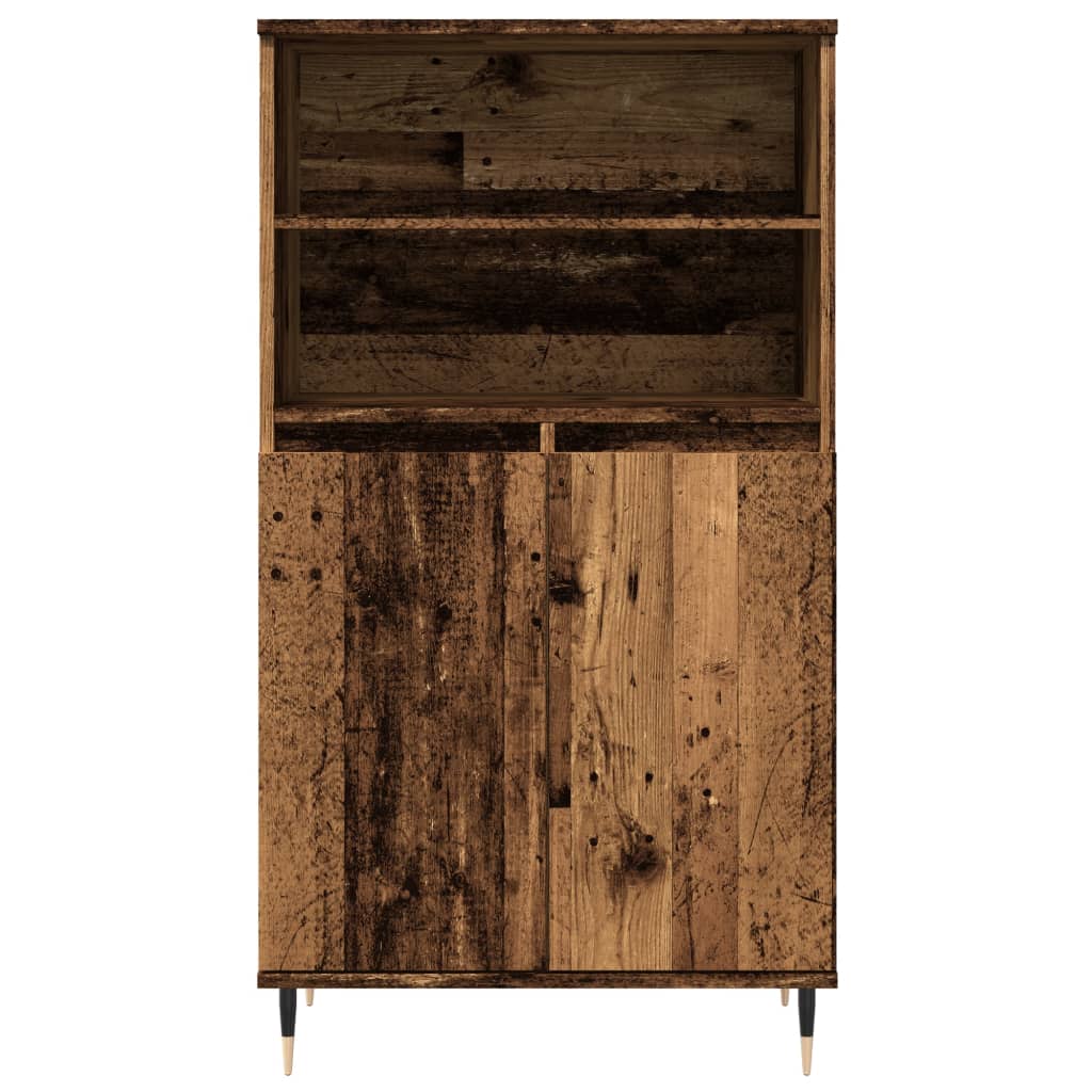 Buffet haut vieux bois 60x36x110 cm bois d'ingénierie - XIOS