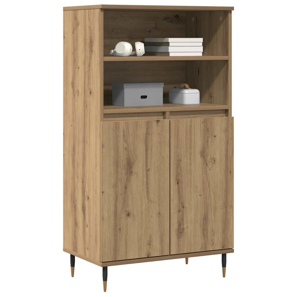 Buffet haut chêne artisanal 60x36x110 cm bois d'ingénierie - XIOS