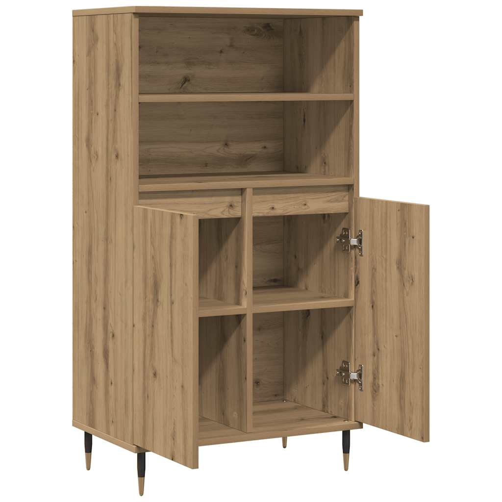 Buffet haut chêne artisanal 60x36x110 cm bois d'ingénierie - XIOS
