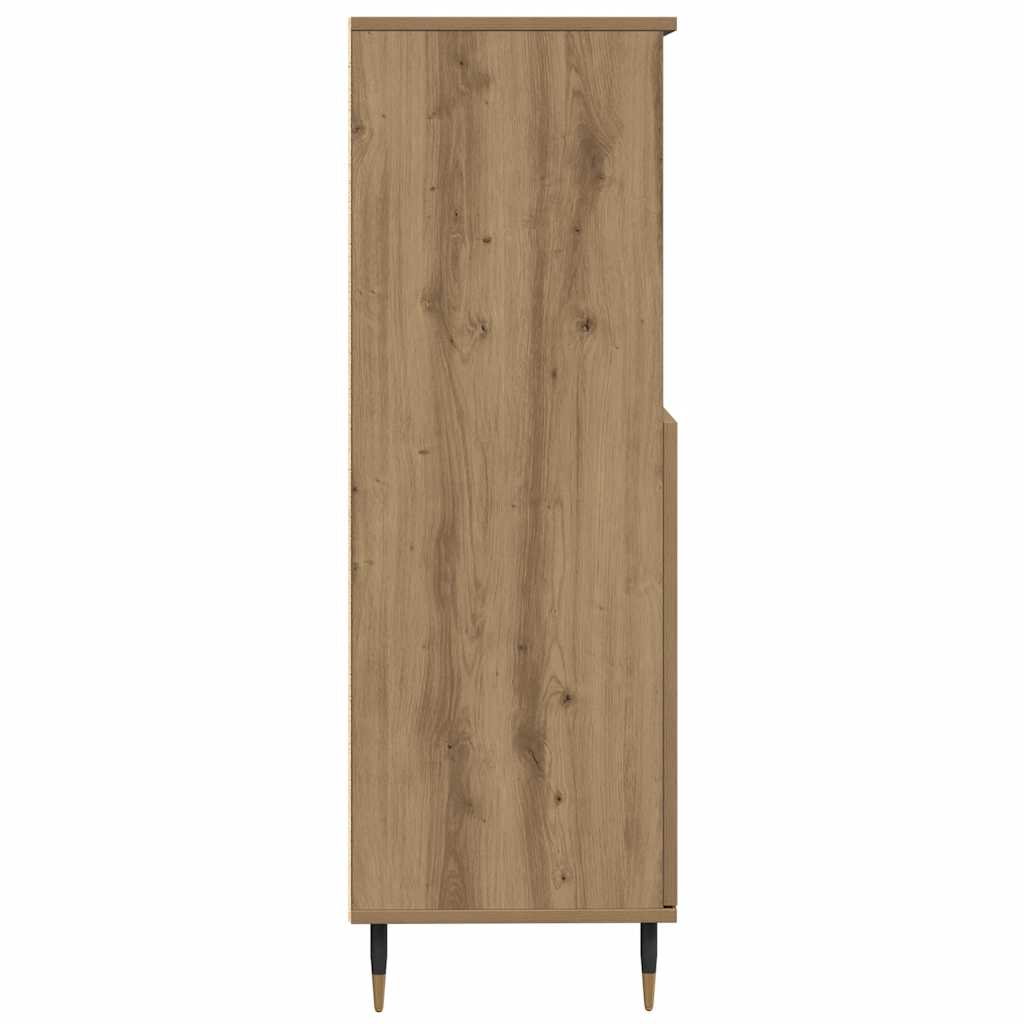 Buffet haut chêne artisanal 60x36x110 cm bois d'ingénierie - XIOS