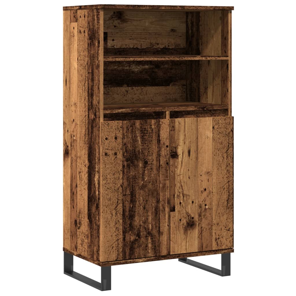 Buffet haut vieux bois 60x36x110 cm bois d'ingénierie - XIOS