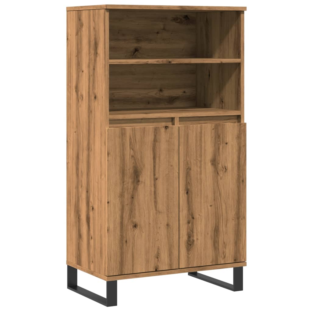 Buffet haut chêne artisanal 60x36x110 cm bois d'ingénierie - XIOS