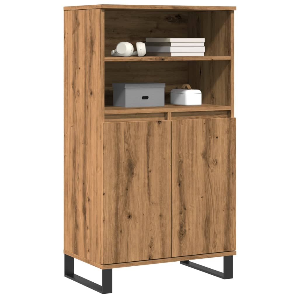 Buffet haut chêne artisanal 60x36x110 cm bois d'ingénierie - XIOS