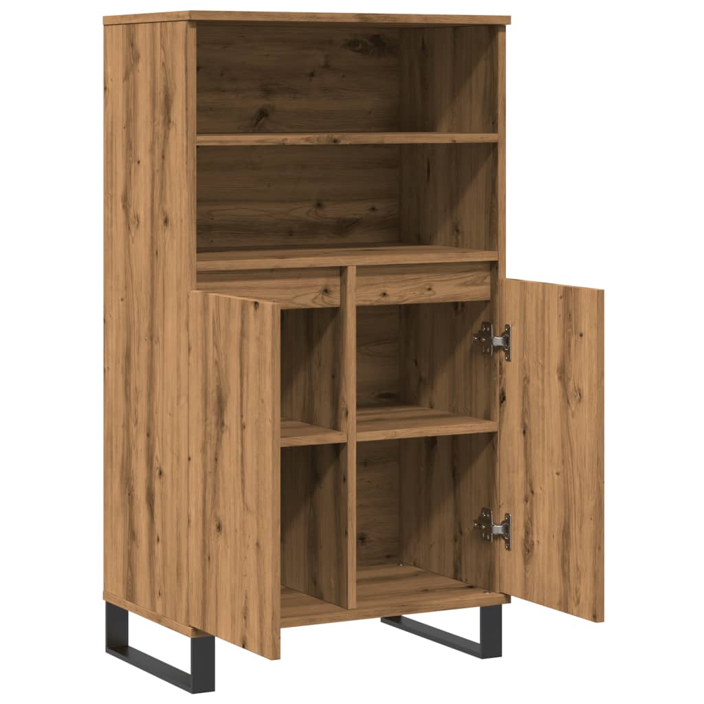 Buffet haut chêne artisanal 60x36x110 cm bois d'ingénierie - XIOS