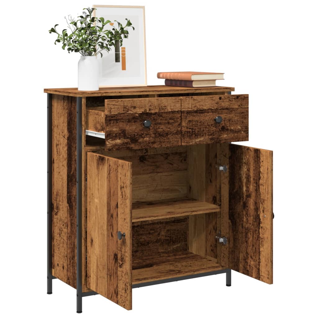 Buffet vieux bois 70x30x80 cm bois d'ingénierie - XIOS