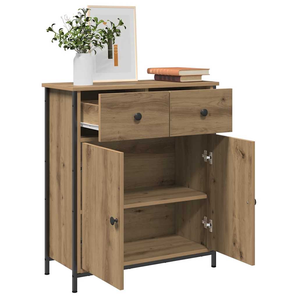 Buffet chêne artisanal 70x30x80 cm bois d'ingénierie - XIOS
