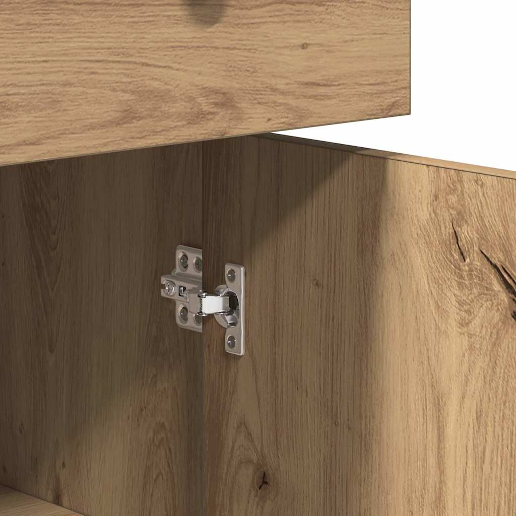 Buffet chêne artisanal 70x30x80 cm bois d'ingénierie - XIOS